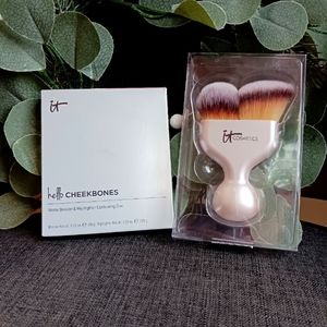 IT Cosmetics Hello Cheekbones Contour Matte Bronzer Highlighter Duo With Brush